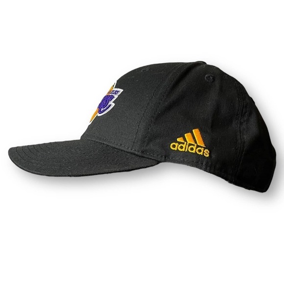 Adidas Los Angeles Lakers Embroidered Adjustable Hook & Loop Cap - OSFM - Picture 2 of 7